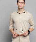 men's long sleeves solid tan shirt