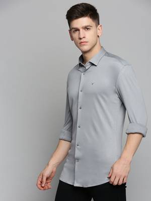men's long sleeves solid grey shirt 3