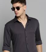 men's long sleeves solid grey shirt