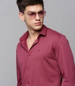 men's long sleeves solid pink shirt