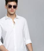 Showoff men's long sleeves solid white shirt