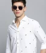 men's long sleeves conversational white shirt