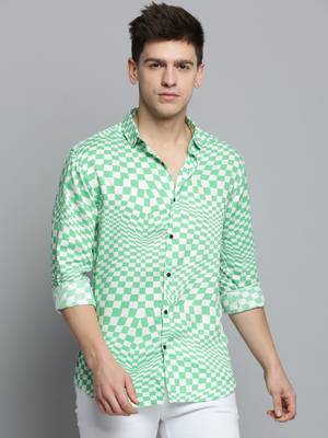 men's long sleeves abstract white shirt 2