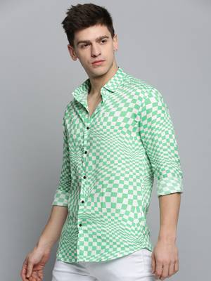 men's long sleeves abstract white shirt 3