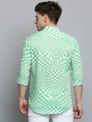 men's long sleeves abstract white shirt 4