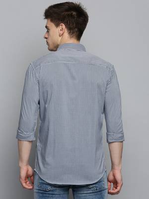 men's long sleeves shepherd checks navy blue shirt 4