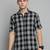 Showoff men's short sleeves checked black shirt