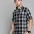 Showoff men's short sleeves checked black shirt