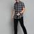 Showoff men's short sleeves checked black shirt