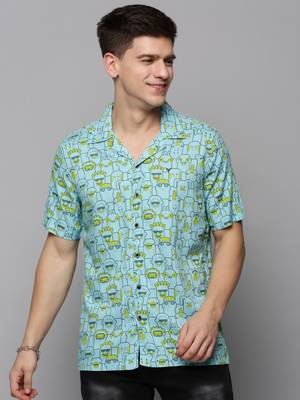 men's short sleeves humour and comic blue shirt 2