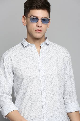 men's long sleeves conversational white shirt