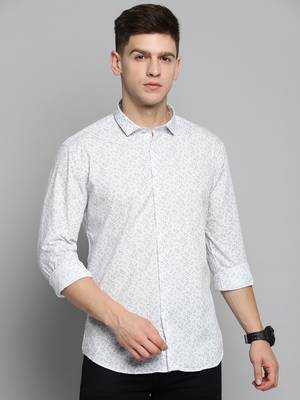 men's long sleeves conversational white shirt 2