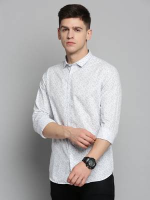 men's long sleeves conversational white shirt 3