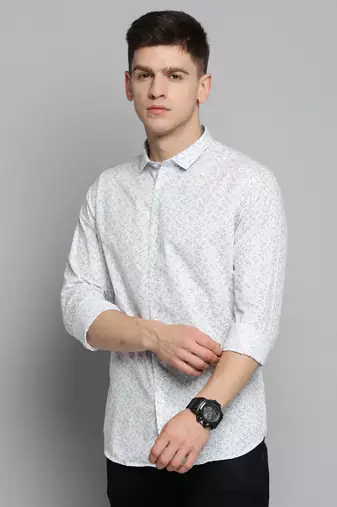 men's long sleeves conversational white shirt