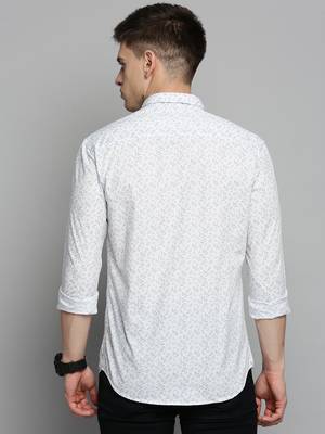 men's long sleeves conversational white shirt 4