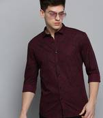 Showoff men's long sleeves abstract purple shirt