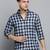 Showoff men's long sleeves checked blue shirt