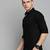 Showoff men's long sleeves solid black shirt