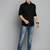 Showoff men's long sleeves solid black shirt