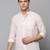 Showoff men's long sleeves solid pink shirt
