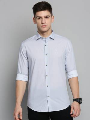men's long sleeves micro ditsy white shirt 2