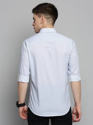 men's long sleeves micro ditsy white shirt 4