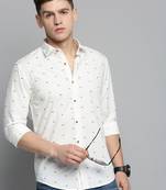 men's long sleeves conversational white shirt