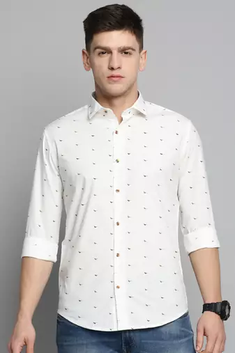 men's long sleeves conversational white shirt