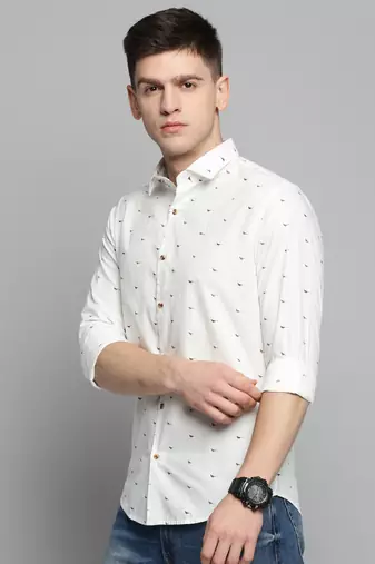 men's long sleeves conversational white shirt