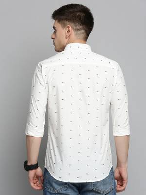 men's long sleeves conversational white shirt 4