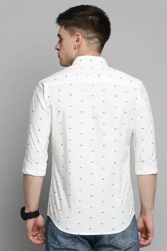men's long sleeves conversational white shirt