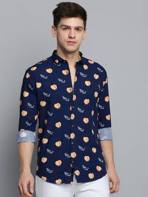 men's long sleeves humour and comic navy blue shirt 2