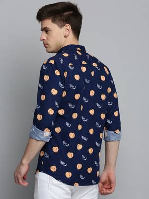 men's long sleeves humour and comic navy blue shirt 4