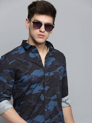 men's long sleeves camouflage black shirt 1