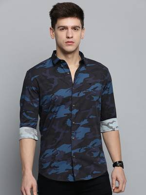 men's long sleeves camouflage black shirt 2