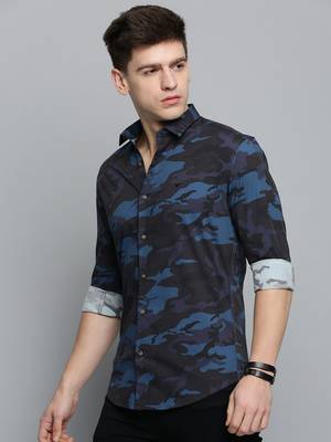 men's long sleeves camouflage black shirt 3