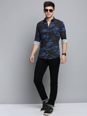 men's long sleeves camouflage black shirt 5
