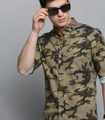 men's long sleeves camouflage olive shirt
