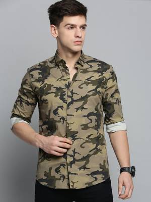 men's long sleeves camouflage olive shirt 2