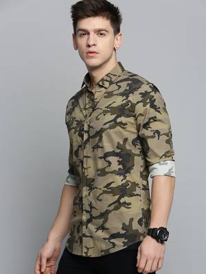 men's long sleeves camouflage olive shirt 3