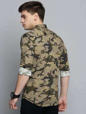 men's long sleeves camouflage olive shirt 4