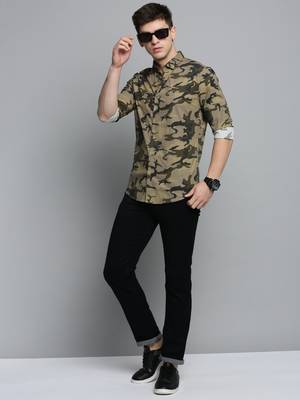 men's long sleeves camouflage olive shirt 5