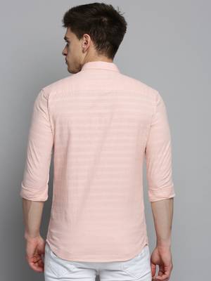 Showoff men's long sleeves solid pink shirt 4