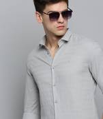 Showoff men's long sleeves solid grey shirt