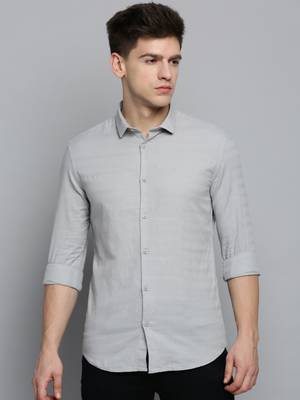 Showoff men's long sleeves solid grey shirt 2
