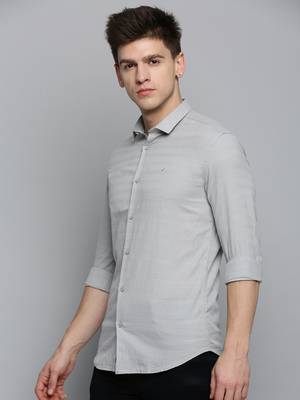 Showoff men's long sleeves solid grey shirt 3