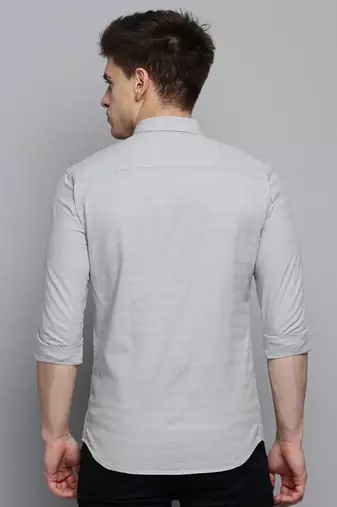 Showoff men's long sleeves solid grey shirt