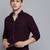 Showoff men's long sleeves solid violet shirt