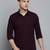 Showoff men's long sleeves solid violet shirt