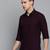 Showoff men's long sleeves solid violet shirt